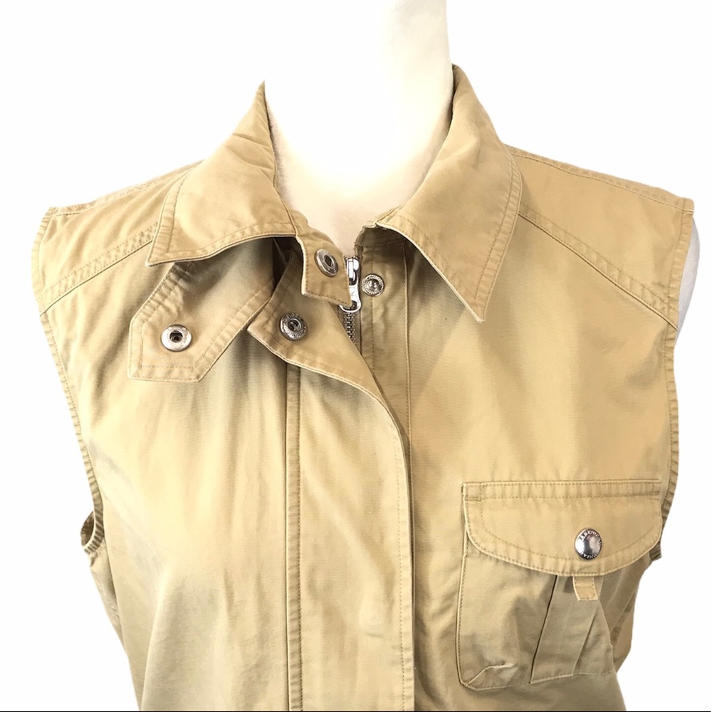 American Living Tan Multi-Pocket‎ Vest Full Zip - Picture 2 of 8